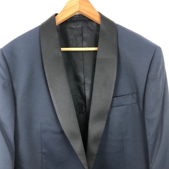 Roberto Cavalli Blue Slim Fit Suit Jacket 46 R - Picture 5 of 11